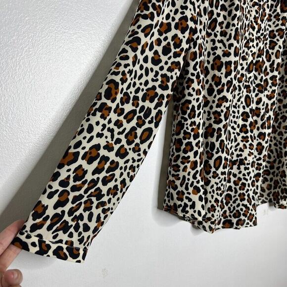 Talbots Size XL Leopard Print Long Sleeve Blouse Top Women's - Picture 6 of 9